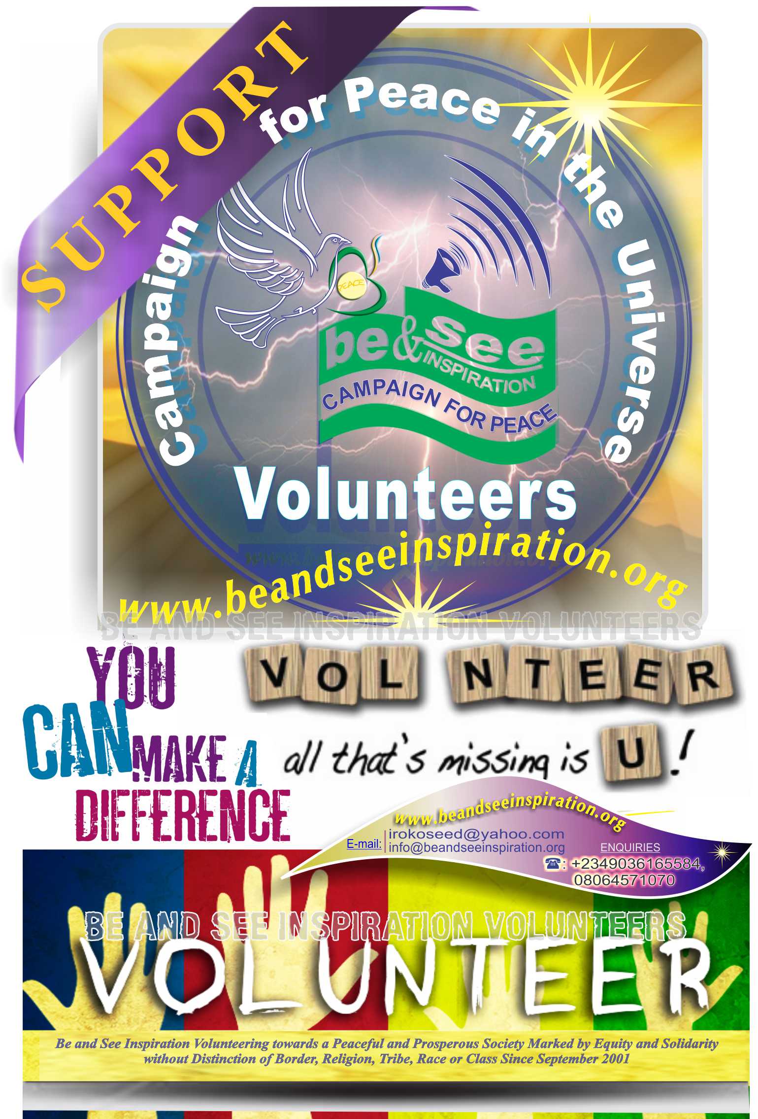 BE AND SEE INSPIRATION VOLUNTEERS